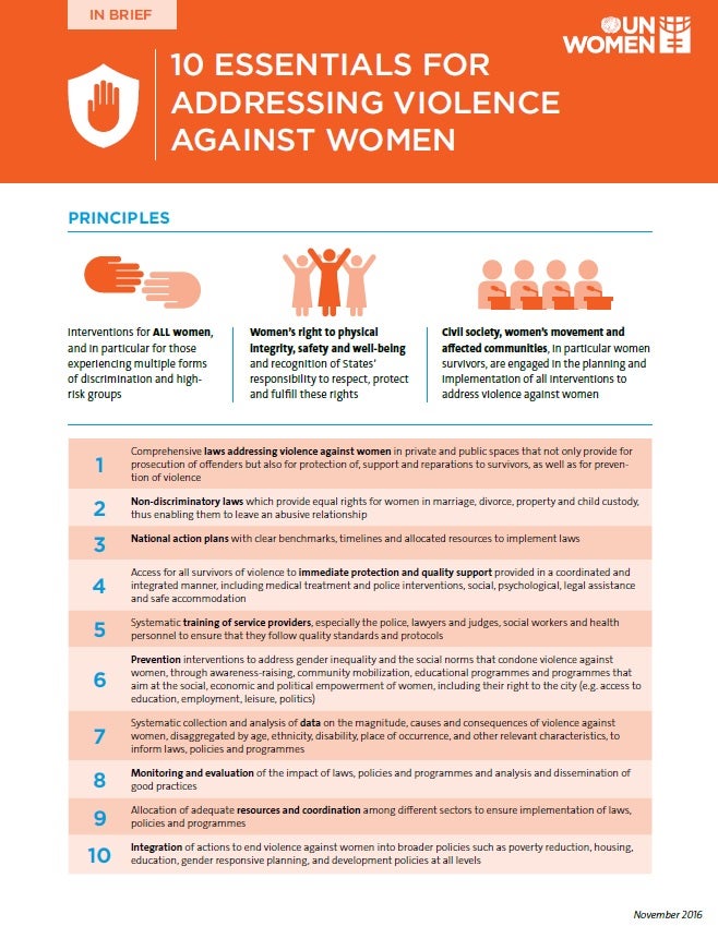 Package Of Essentials For Addressing Violence Against Women Un Women Multi Country Office 7548